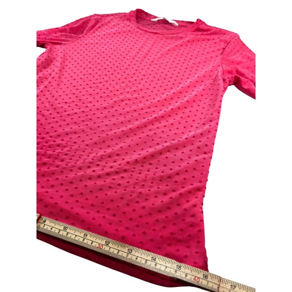 MNG Pink Long-Sleeve Textured Mesh Top Size M - Picture 13 of 13